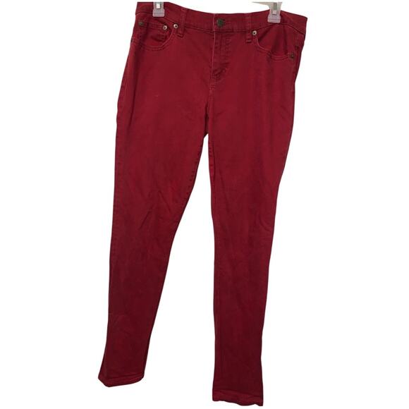 Lauren Ralph Lauren Red Skinny Jeans Size 8 Mid Rise Stretch Denim Pants - Picture 8 of 12